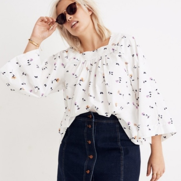 Madewell Tops - Madewell Floral Square Neck Blouse